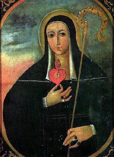 Cuzco School Saint Gertrude oil painting image